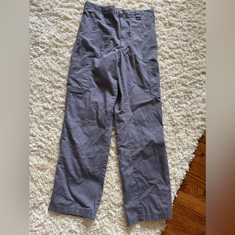 Carhartt Cargo Scrub Pants C54108T Unisex Small Long Gray Blue Elastic Back